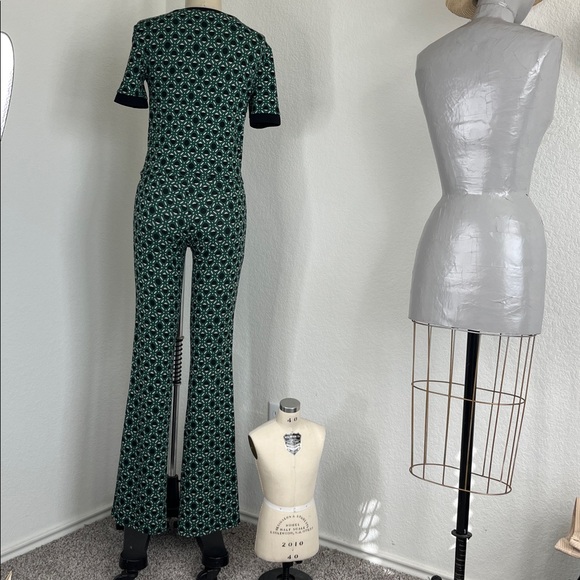 Zara Jacquard Geometric Print 70s Trousers Set Knit Top Outfit - Picture 7 of 11